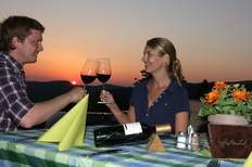 Sonnenuntergang Sonnenterrasse Hotel Hüttenhof Grainet Bayerischer Wald