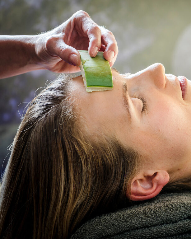 Kosmetikbehandlung im Natur Spa - genießen Sie unsere Aloe Verta Gesichtsbehalung mit frischem Aloe Vera Blatt Kosmetikbehandlung im Natur Spa - genießen Sie unsere Aloe Verta Gesichtsbehalung mit frischem Aloe Vera Blatt